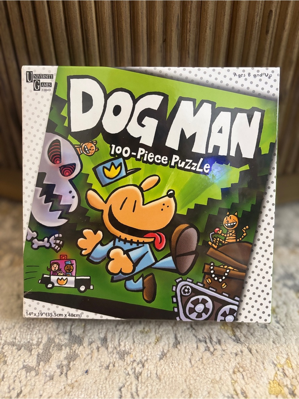 University Games Dog Man Unleashed 100-Piece Jigsaw Puzzle 14”x19”